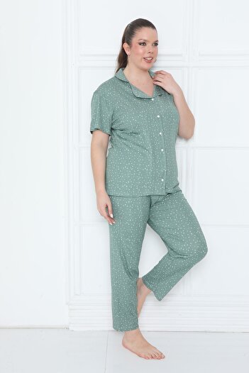 FAMES PİJAMA Cotton Buttoned Front