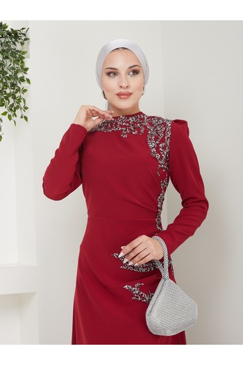 İvamoda Βραδινό φόρεμα θαλάσσιο Hijab DNZ001