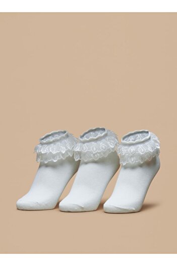 Flora Bella by Shoexpress Frill Detail Ankle Length Socks - Set of 3