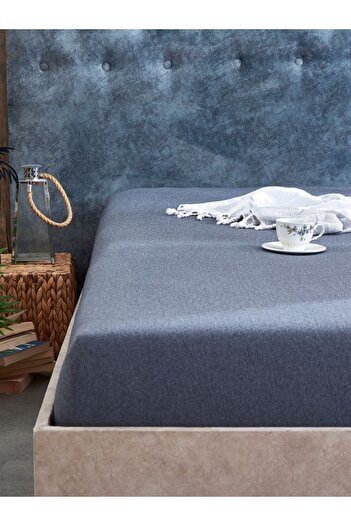 Medaillon Home Single and Double Gray Combed Cotton Elastic Sheet