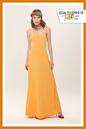 Eda Taşpınar Et Iconic Design Yellow Strappy One Shoulder Dress