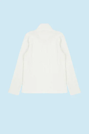 TRENDYOLKIDS Stand Collar White Girl's T-Shirt - TKDAW25TS00005