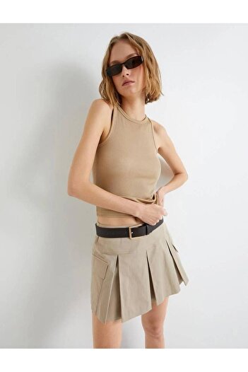 Koton 4SAK10004EK Koton Women's Tank Top BEIGE