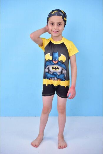 miniko Erkek Çocuk Mayo 2 Parça Boneli Batman Tulum Deniz Havuz Plaj Mayosu