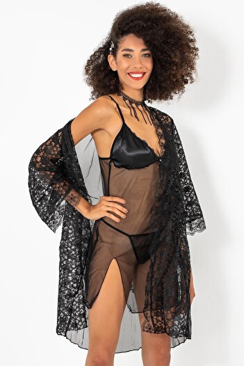 Phevos 3-Piece Nightwear and Dressing Gown Set-3813