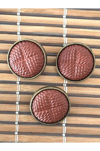 ODDA TASARIM ATÖLYESİ 3-Piece Button Set - Brown Leather Look Coat, Jacket and Throw Pillow compatible with the middle of (48 Size)