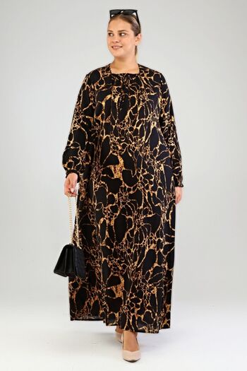 Ferace Φόρεμα μεγάλου μεγέθους Hijab Φόρεμα Viscose Plus Size Μαύρο