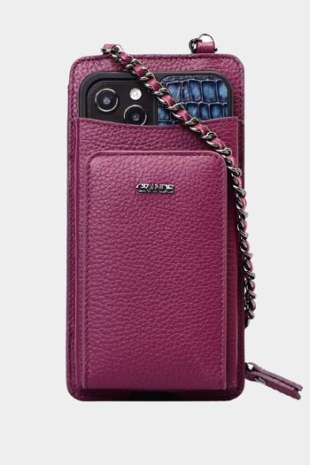 Grande 2783 Genuine Leather Wallet Featured Zippered Women's Phone Bag Flother Purple
