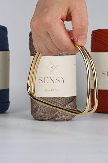 SENSY Yellow Metal Bag Handle - D MODEL, 11 Cm