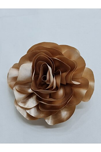 Esteks Dantel ve Tekstil Aksesuarları 15 cm Brooch Fabric Pinned Collar Flower Rose