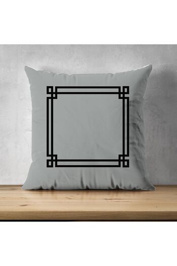 Else Dekor Gray Black Striped Printed Patterned Digital Printed Throw Pillow Cover