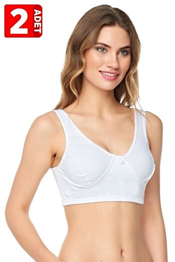 Tutku Pack of 2 100% Cotton Combed Half Tank Top Lambada Bra