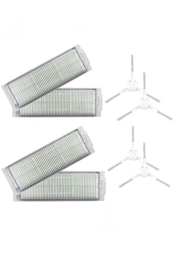 ibrush Συμβατό με Mi Robot Styj02ym, 4 φίλτρα Hepa και 4 λευκές πλαϊνές βούρτσες