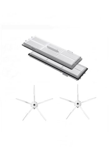 ibrush Roborock S7 Sonic - Φίλτρο Hepa 2 τεμαχίων και λευκή πλαϊνή βούρτσα, συμβατό με το μοντέλο S7 Maxv