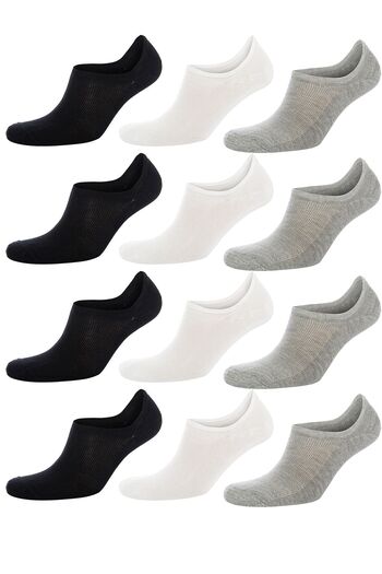 TOLIN Men's 12-Piece Mixed Color Bamboo Sneakers Socks Set Anti-Slip Non-Slip 10601