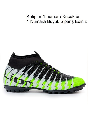 Freemax Freemax.1452 Unisex Carpet Football Shoes - Green with Black Socks