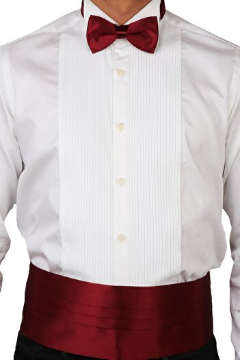 La Pescara Claret Red Bow Tie Girdle Groom Suit Smk52 - Smk52 Girdle