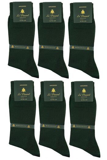 La Pescara La'pescara Ultra Luxury 6-Piece Green Mercerized Men's Classic Socks Set Crp2