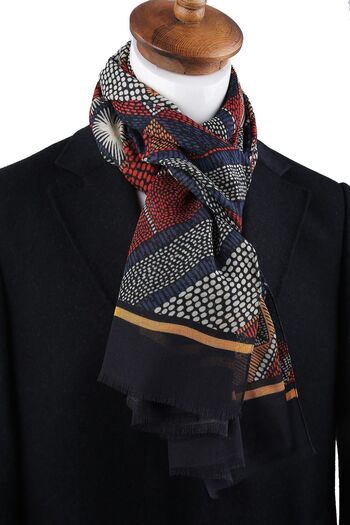 Kravatkolik Bleecker Style Багатоколірний італійський шарф з модалу MDL10 Unisex