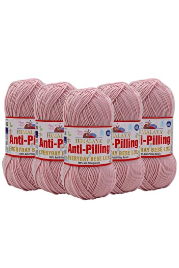 Himalaya 5 Adet Himalaya Everyday Bebe Lux Anti Pilling El Örgü İpliği - 70441 Pudra Pembe