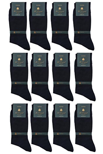La Pescara La'pescara Ultra Luxury 12-Piece Navy Blue Bamboo Classic Men's Socks Set Crp1