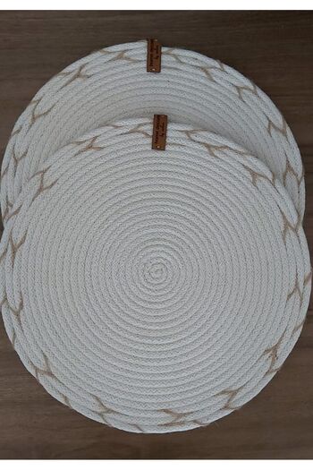 home decors by özlem 2 Person 2 Piece American Service Charger Set Plate Mat Kitchen Wicker Basket Presentation Gift 33x33cm