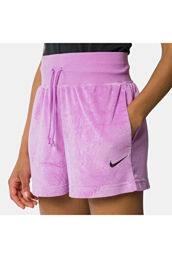 Nike Sportswear Havlu Kumaşı Lila Kadın Şort