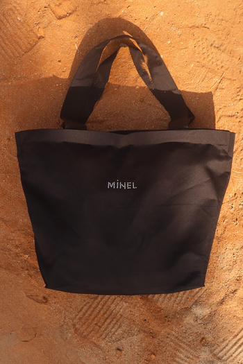 Minel Black Digital Printed Women's Beach Bag - Ç-047