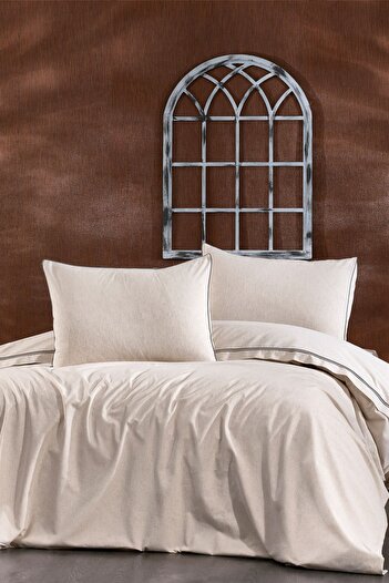 Minelya Home Collection 4 Piece 100% Organic Linen Elite Duvet Cover Set - Double Sheet Duvet Cover Set