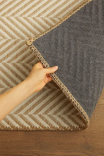 Ocean Home Textile Ecru Color Herringbone Jute Mat 50 x 70