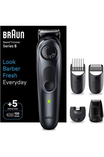 Braun Beard Trimmer Precision Wheel, 5 Styling tools, Ultimate Precision, Zipper Pouch -BT5440