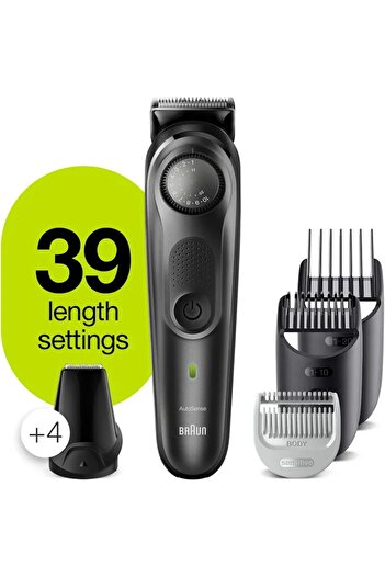 Braun Beard Trimmer AutoSense, 39 Length Precision Dial, 7 Tools, Lifetime Sharp ProBlades - BT7350