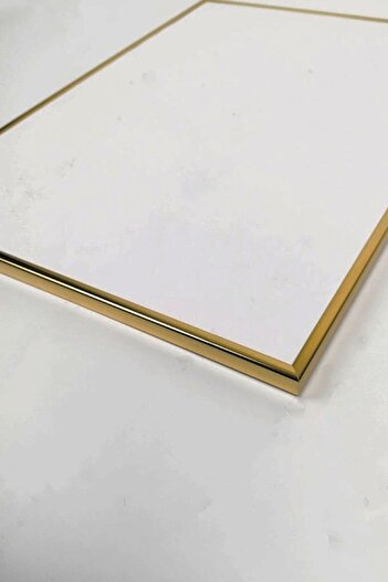 Linacci Triple Gold Frame Aluminum Metal Blue Feather Flower Glass Table Set