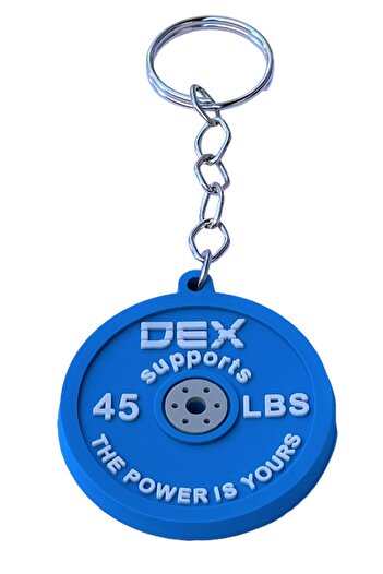 Dex Supports Lasting Energy Fitness Weight Plate Miniature Keychain, Gift Keychain, Silicone Model