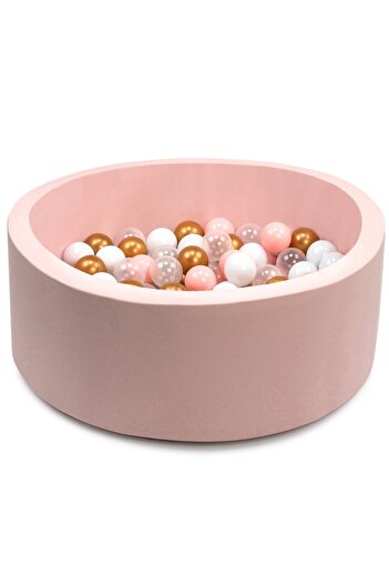 Wellgro Bubble Pops Pembe Sünger Top Havuzu - Beyaz/şeffaf/pembe/gold Toplar
