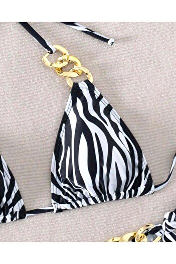 BF Bikini Fashion Μοντέλο μπικίνι με αλυσίδα Zebrano