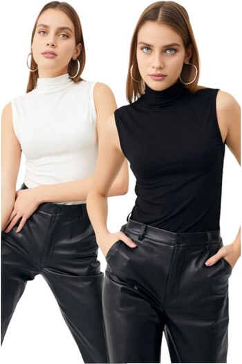 Housess 2-Piece Sleeveless Blouse Body Set for Women