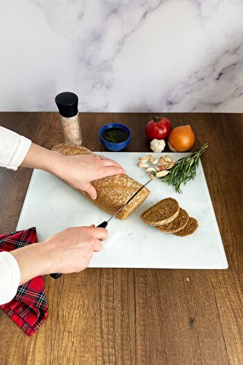 Decorita Klasik Mermer Desenli | Cam Kesme Tahtası - Cam Kesme Tablası | 30cm x 40cm