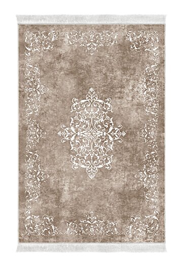 Alanur Home Eko Trend Djt 3-Pece Washable Αντιολισθητική Βάση Χαλάκι Μπάνιου Σετ 616 Classic Beige