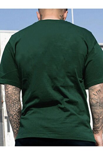 QUEENSTOWN Boston Printed Nefti Green Oversize Ανδρικό T-Shirt
