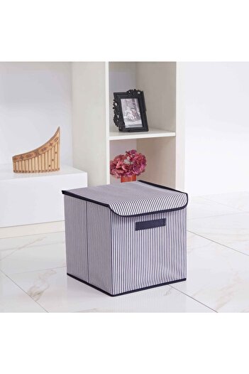 Faiend Folding Box with Lid Closet Organizer and Storage Box Laundry Toy Basket 30x30x30