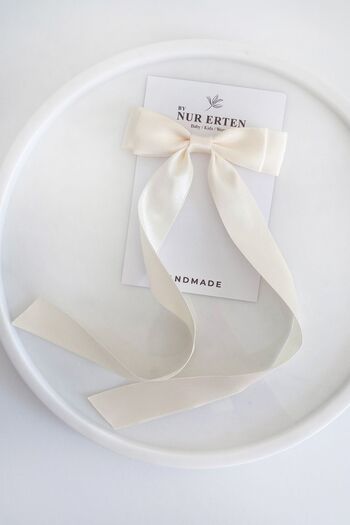 By Nur Erten Women's Satin Ribbon Bow Automatic Buckle