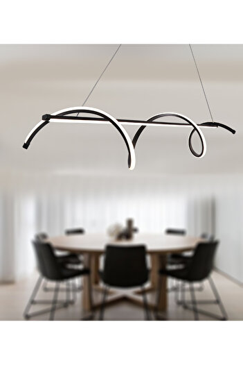 TT AYDINLATMA TT038-SY TT Aydınlatma Kıvrımlı Masa Üstü Modeli Siyah ( Beyaz Işık ) Led Avize