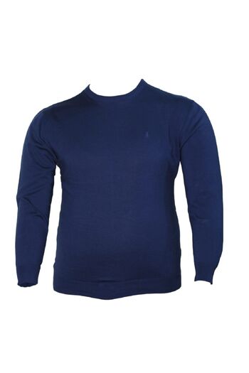 rugatchi Men's Blue Large Size Knitwear Sweater