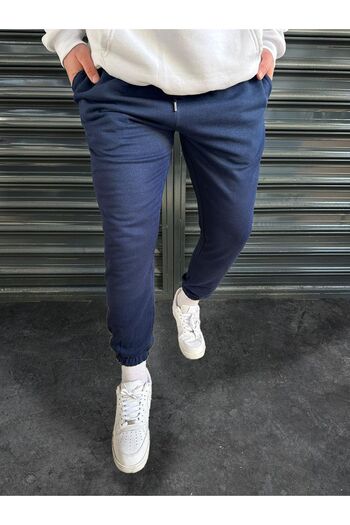 Scrovtie Ανδρικό φούτερ Jogger Oversize Navy Blue με καουτσούκ