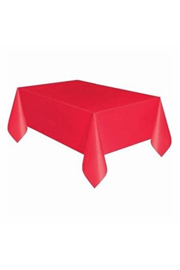 Onay Store Disposable Plastic Red Color Tablecloth
