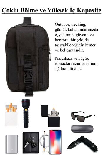 AVCA Men's Tactical Black Bodybag with Waist Belt - Chest Travel, Daily Bag with Phone Compartment