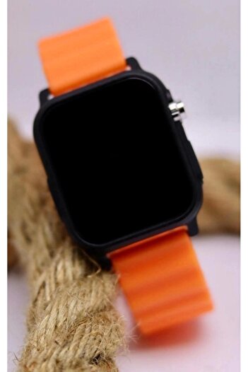 m melisa hediyelik Orange Color Silicone Cord Heart Screen Women's Girl's Wristwatch Mls-1183