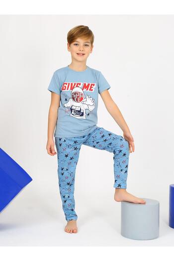 vitmo Set pijamale de zbor cu mânecă scurtă 100% bumbac pentru băiat