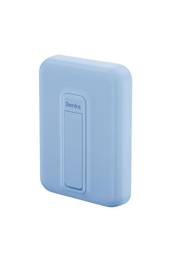 Benks Magsafe Powerbank Benks MP09 Magnetik Standlı İnce Tasarımlı Powerbank 6000mAh 5W Mavi